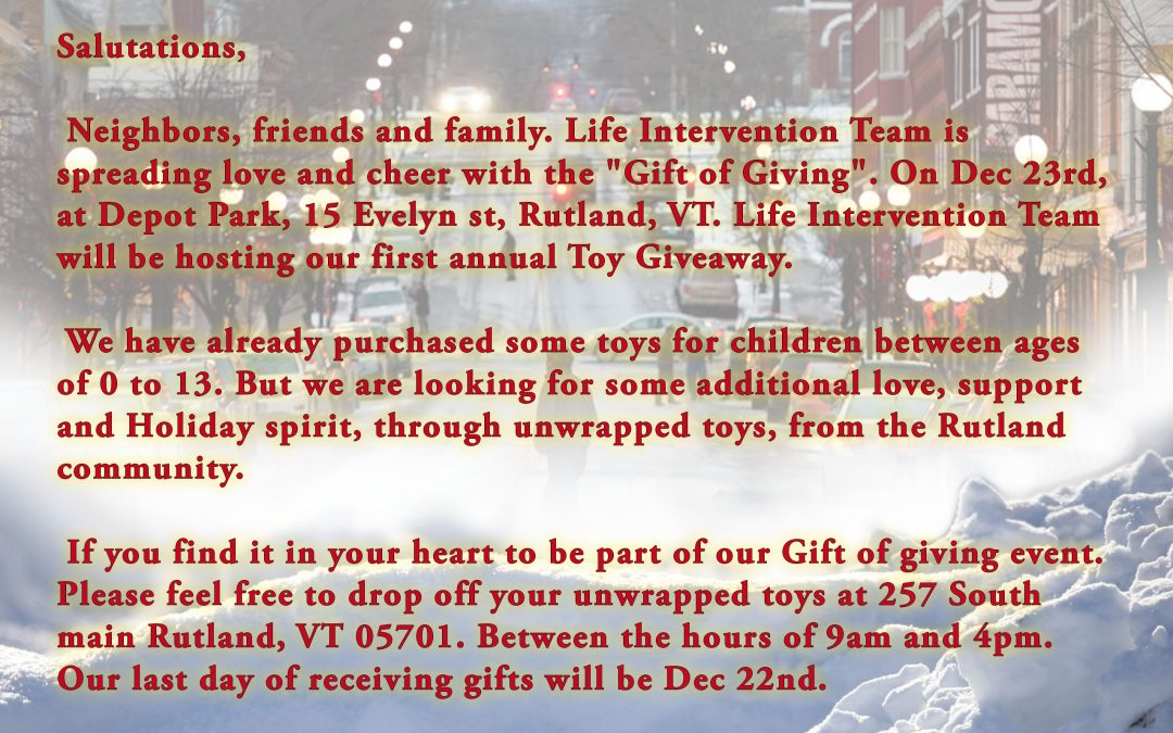 Gift of Giving Donation letter graphic